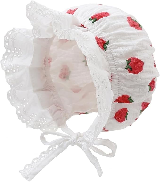 Baby-Girl Soft Breathable-Bonnet Newborn-Infant-Eyelet-Beanie Lace-Sun-Hat | - Image 2