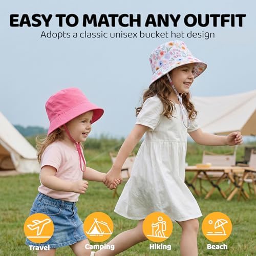Toddler Bucket Hats UPF 50+ Baby Sun Hat Adjustable Kids Sun Protection Summer - Image 4