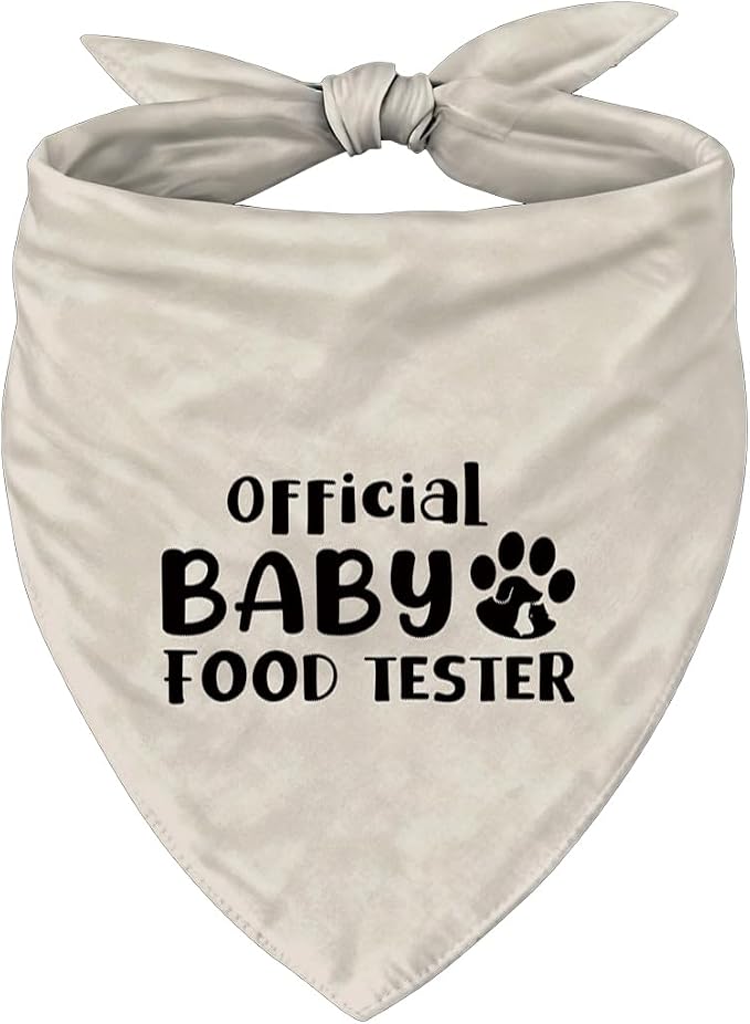 Official Food Tester Dog Bandana, Funny Pregnancy Announcement Pet Scarf by Unknown
