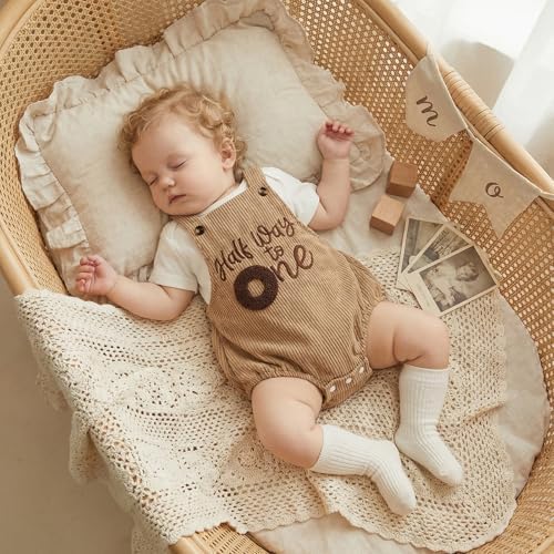 Honganda Baby Boy 1/2 Birthday Outfit Half Way to One Cake Smash Romper - Image 4