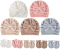 BQUBO Baby Turban Hats and Mittens Set Newborn Infant Hospital Hats Caps by DRESHOW