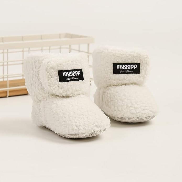 Ohwawadi Infant Baby Boots Boys Girls Cozy Fleece Slippers Snow Boots Winter - Image 5