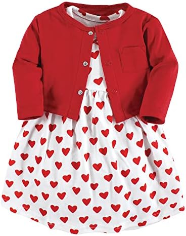Hudson Baby Infant and Toddler Girls Cotton Dress and Cardigan Set by HudsonBaby