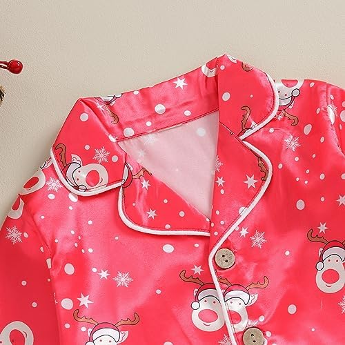 Kids Baby Girl Boy Satin Pajamas Set Button Down Sleep Shirt Top+Long Pants - Image 6