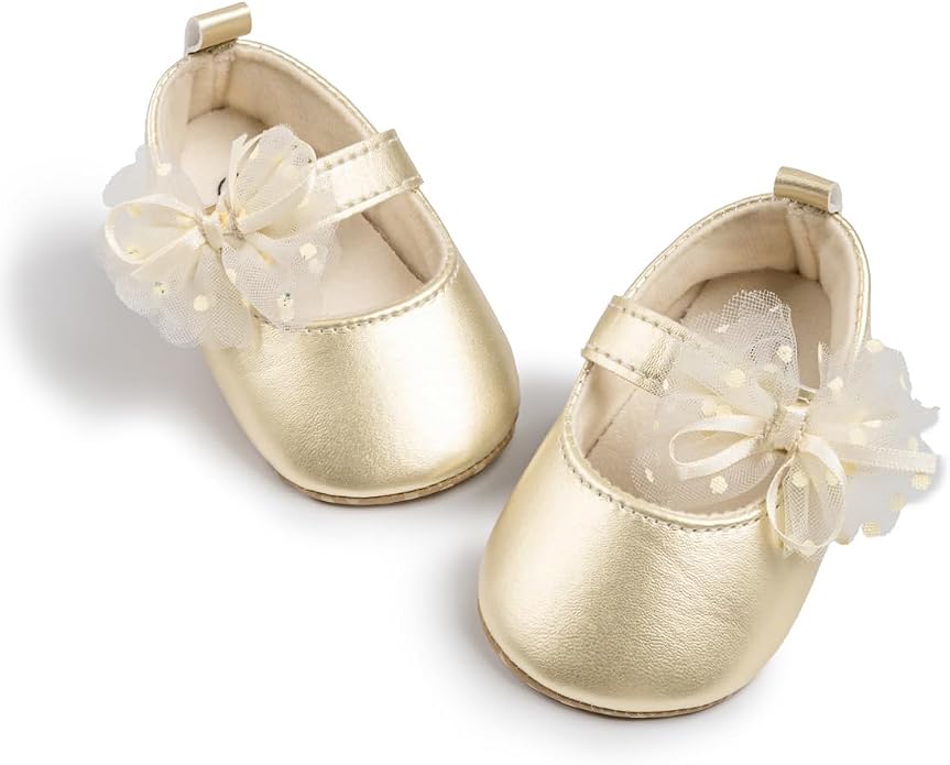 Meckior Infant Baby Girls Soft Sole Bowknot Princess Wedding Dress Mary Jane by Meckior