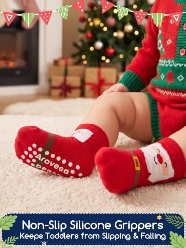 Aroveea Toddler Socks Non Slip Grip Ankle Baby 12 Pack - Image 4