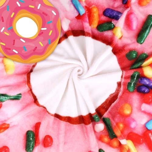 SeaRoomy Donut Blanket, Realistic Food Funny Donuts Blanket, 60 in，Pink - Image 3