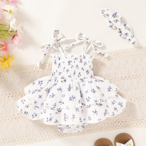 YOUNGER TREE Baby Girl Clothes Infant Summer Romper Dress Sleeveless Bodysuit - Image 4