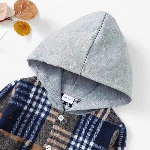 Toddler Baby Boy Long Sleeve Shirt Flannel Buffalo Plaid Shirts Button Down - Image 2