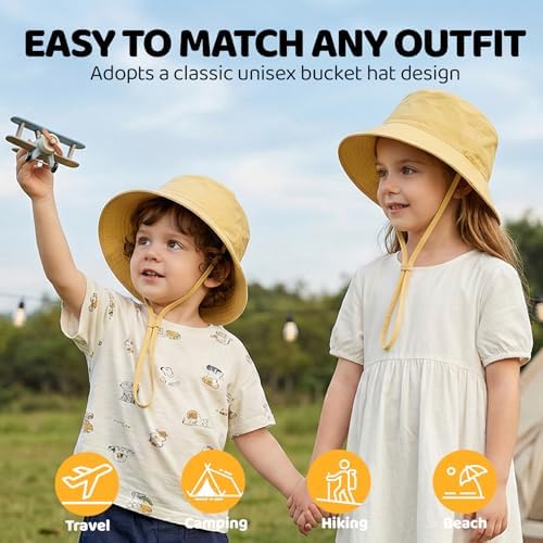 Toddler Bucket Hats UPF 50+ Baby Sun Hat Adjustable Kids Sun Protection Summer - Image 5