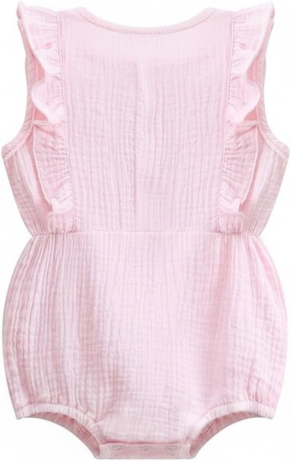 Baby Girl Bubble Romper Muslin Cotton Newborn Summer Clothes, 0-18M | Baby - Image 2