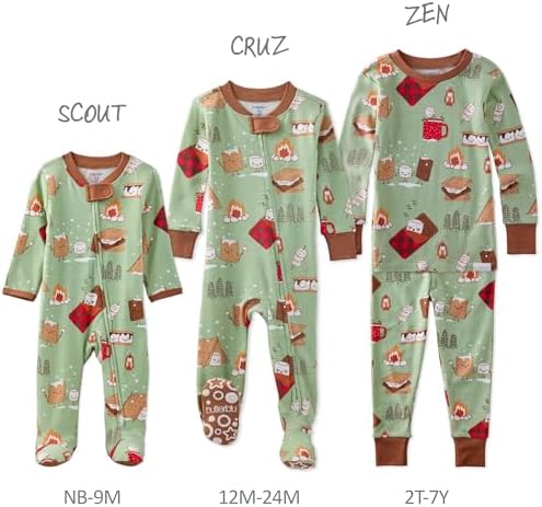 Butterblu Scout Sleep & Play 100% Organic Cotton Footed Zip Front PJs | GOTS - Image 6