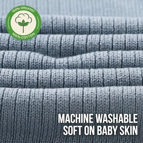 Receiving Blankets, 100% Organic Cotton Knit, Newborn Baby Swaddle | - Image 5