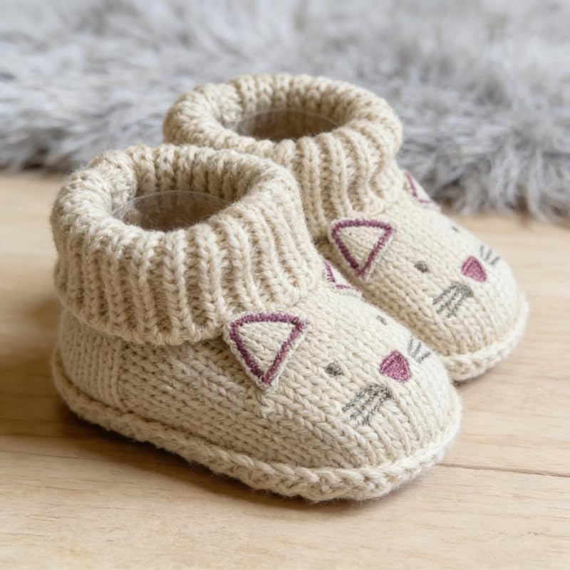 2 pairs Cute Knit Animal Baby Booties - Image 5