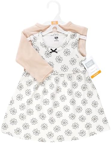 Hudson Baby Infant and Toddler Girls Cotton Dress and Cardigan Set - Image 2