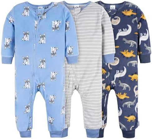 Gerber Baby Boys 3-Pack Fleece Footless Pajamas by Gerber