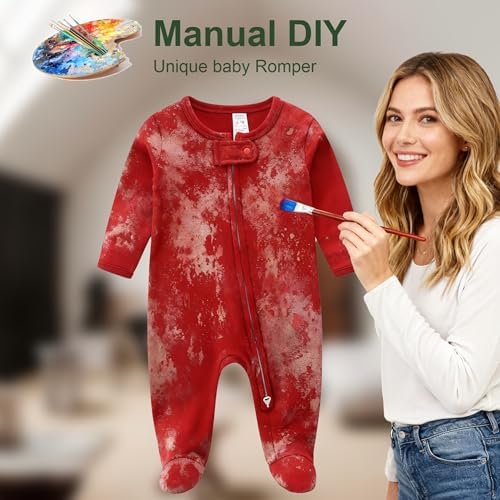 Hikido Baby Romper 100% Organic Cotton Pajamas One Piece Long Sleeve Zipper - Image 5