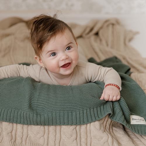 100% Organic Cotton Heritage Knit Textured Baby Quilt Blanket - Image 6