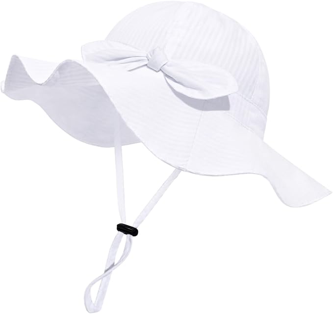 Baby Girl Sun Hat with UPF 50+ Outdoor Adjustable Beach Hat with Wide Brim by DANMY