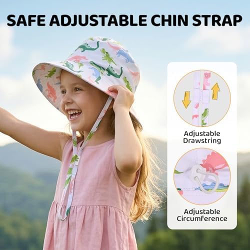 Toddler Bucket Hats UPF 50+ Baby Sun Hat Adjustable Kids Sun Protection Summer - Image 5