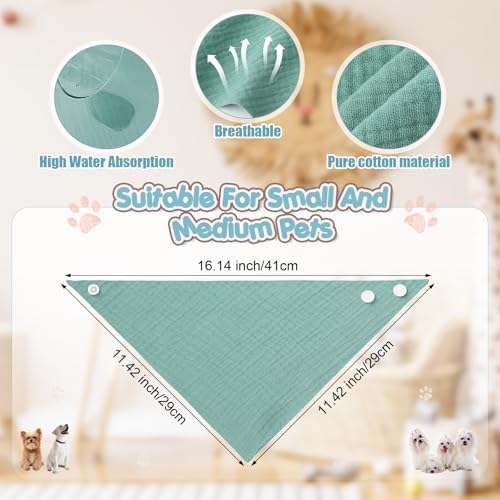 10 Pcs Muslin Cotton Triangle Dog Bandanas Reversible Pet Bibs Scarf Dog Scarves - Image 2