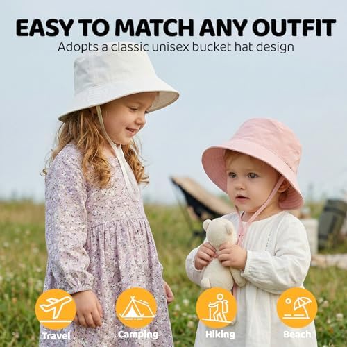 Toddler Bucket Hats UPF 50+ Baby Sun Hat Adjustable Kids Sun Protection Summer - Image 4