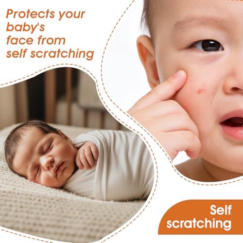 ElevateTech Newborn Baby Muslin Mitten No Scratch Mitten 0-6 month 8 Pair - Image 7