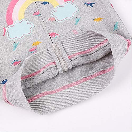 Baby Girl Zip-up Jacket Rainbow Unicorn Cotton Hoodie Sweatshirt Toddler Fall - Image 6