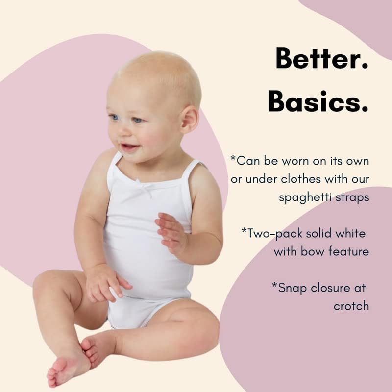 Feathers Baby Girl Tank Top Bodysuit Cotton One Piece 2 Pack, Sizes 3M-36M - Image 4