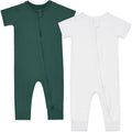 Aablexema Baby Short Sleeve Romper Bamboo Rayon Pajamas | Infant Summer Jumpsuit by Aablexema