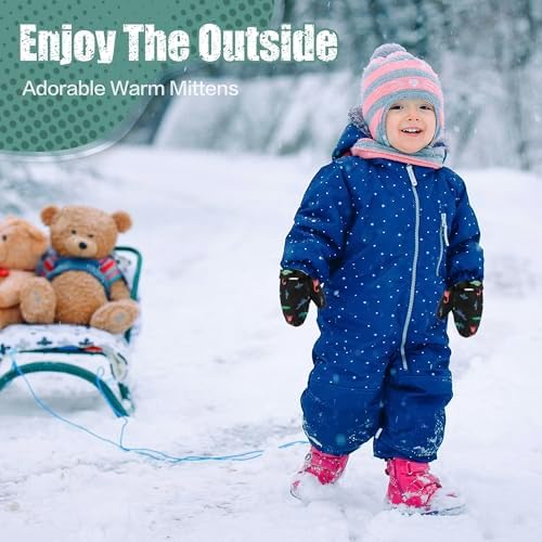 Toddler Mittens Lined Fleece Snow Gloves - Image 5