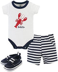 Hudson Baby Unisex Baby Cotton Bodysuit, Shorts and Shoe Set by HudsonBaby