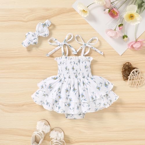 YOUNGER TREE Baby Girl Clothes Infant Summer Romper Dress Sleeveless Bodysuit - Image 2