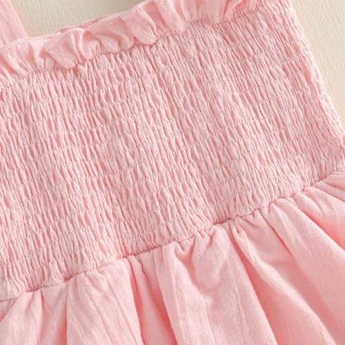Newborn Baby Girls Summer Clothes Ruffle Sleeveless Pleated Smocked Bubble - Image 7