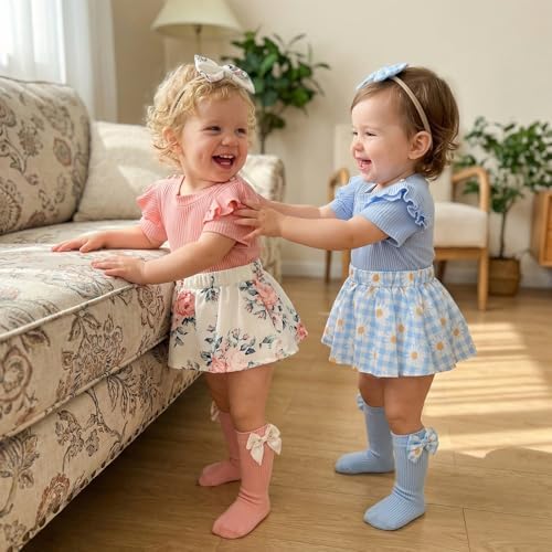 Giraropa Newborn Baby Girl Clothes Smocked Bubble Romper Dress + Socks + - Image 6