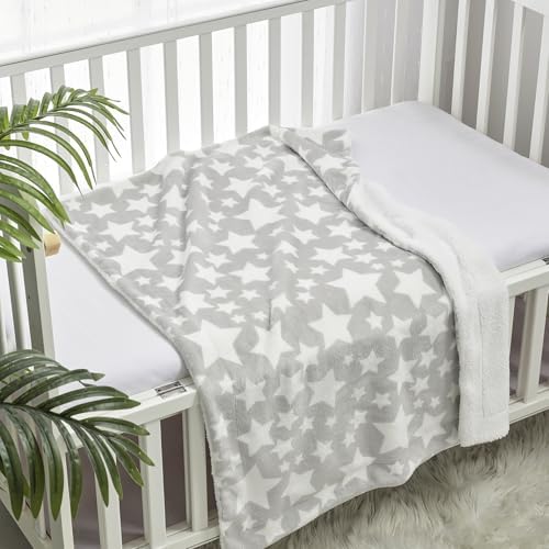 CREVENT 30"X40" Cozy Soft Warm Two Layers Sherpa Baby Blanket - Image 2