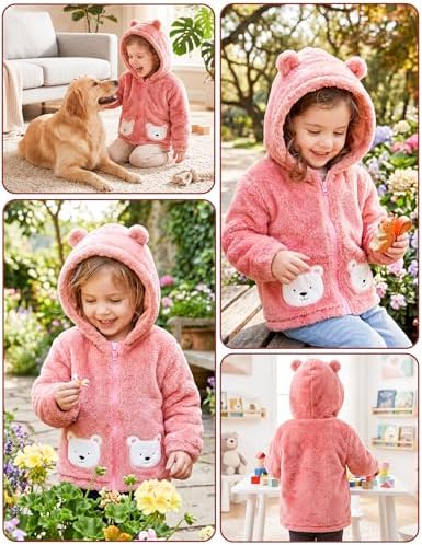 Unisex Baby Fleece Jacket Winter Sherpa Lined Hoodie - Image 2