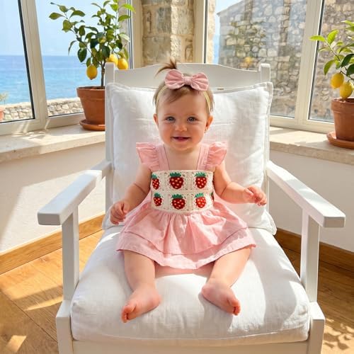 Newborn Baby Girls Summer Clothes Ruffle Sleeveless Pleated Smocked Bubble - Image 3