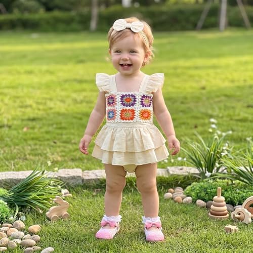 Newborn Baby Girls Summer Clothes Ruffle Sleeveless Pleated Smocked Bubble - Image 4