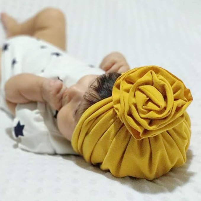 inSowni 8 Pack Solid Nursery Hospital Turban Hat Cap Beanie Bonnet - Image 4
