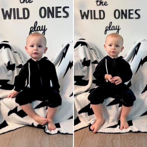 Unutiylo Unisex Baby Boys Girls Long Sleeve Infant Baby Zipper Hooded Jumpsuits - Image 2