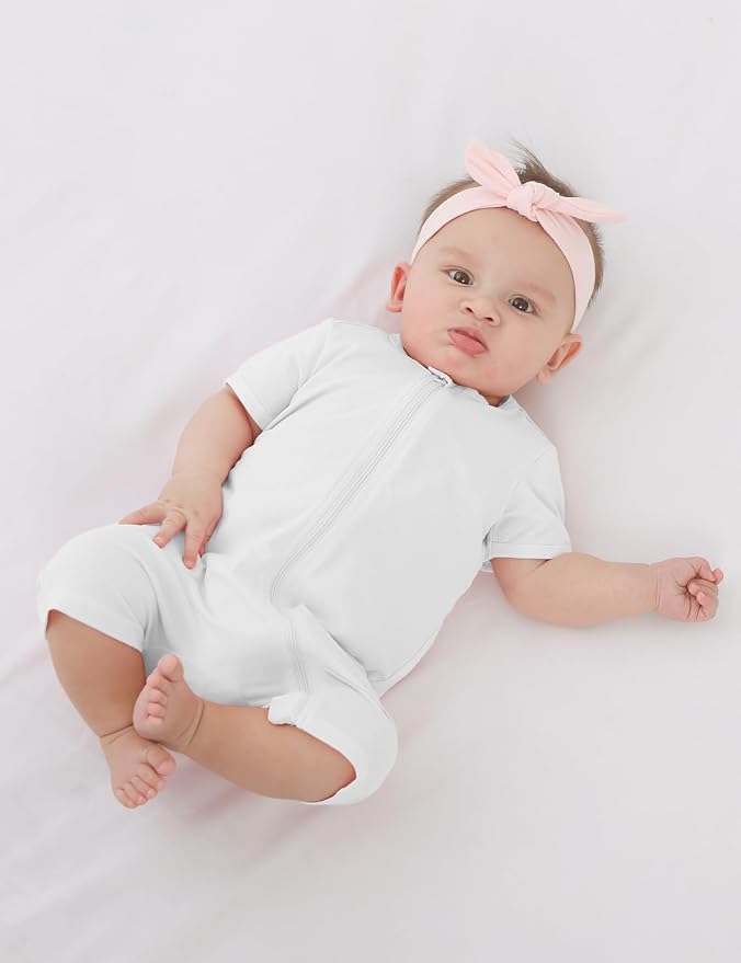 Jimonda Baby Rompers Cotton Boys Girls Short Sleeve Sleepers Pajamas Pjs | Two - Image 3