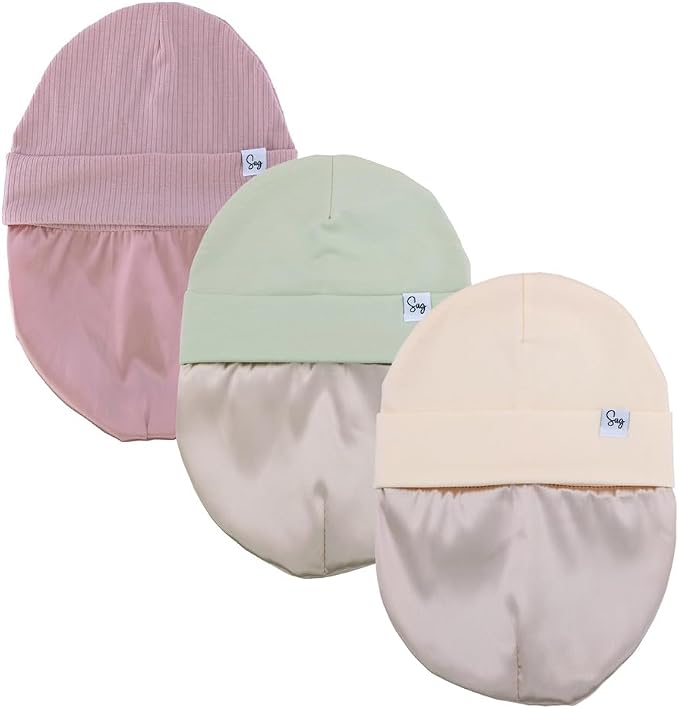 Jersey Beanie Hat for Newborn Baby Boys Girls Silky Satin Lined Hats Bonnet - Image 4