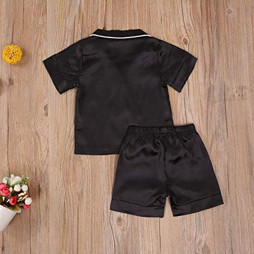 Kids Baby Girl Boy Satin Pajamas Set Button Down Sleep Shirt Top+Long Pants - Image 5