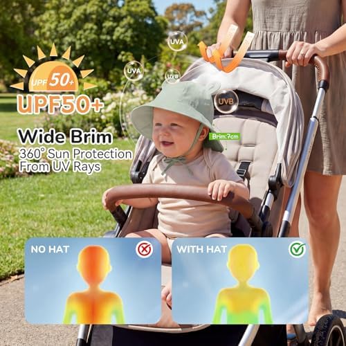 Zando Wide Brim Baby Sun Bucket Hat 0-4T UPF 50+ - Image 2