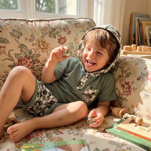 Toddler Baby Boy Hooded Dinosaur Summer Outfit Funny T-Shirt Shorts Set - Image 5