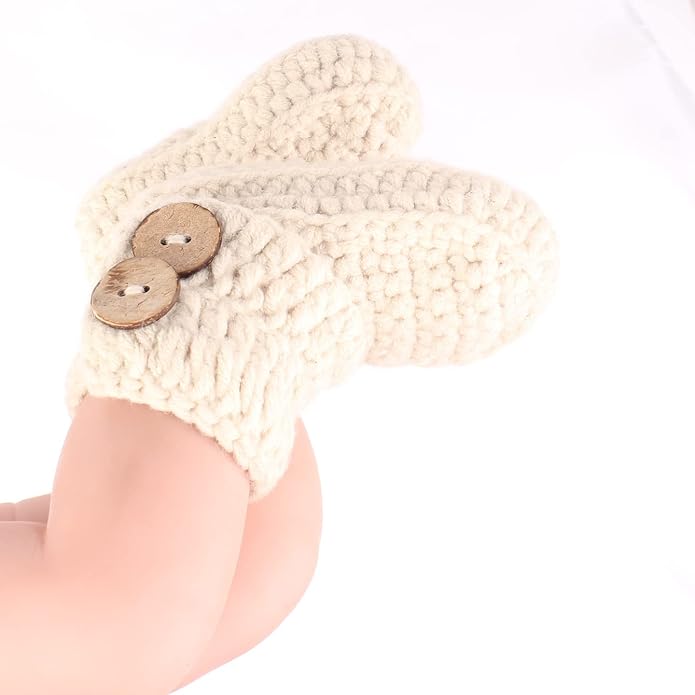 Knit Crochet Baby Booties Newborn Socks Handmade Shoes Deep - Image 4