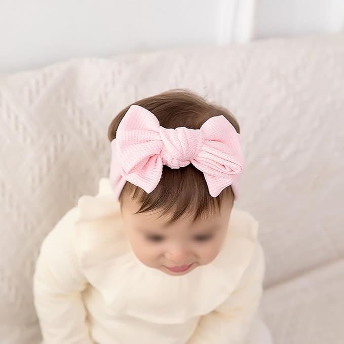 4 Pcs Baby Girl Headband Infant Big Bow Headbands Soft Elastic Newborn Headwrap - Image 5