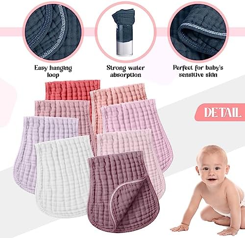 Frienda 8-Pack Muslin Burp Cloths - Image 5