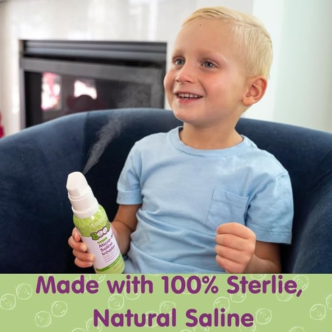 Boogie Micro-Mist Saline Inhaler Refill, Baby Nose Congestion Relief, Nasal Spray for Kids, Pediatrician Recommended, Unscented, 1.7 oz (Pack of 1)
